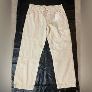 Beige/Off-White Mango Ankle Pants